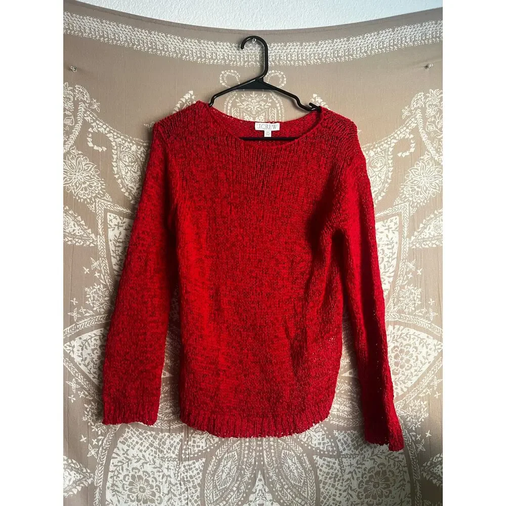 NWT J.Crew Montauk Relaxed Sweater in Red